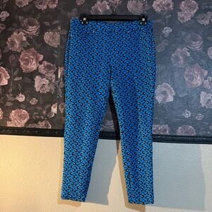 Michael Kors Blue and Black Patterned Leggings